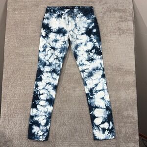 Levis 524 Too Superlow Jeans Womens 3 Medium Tie Dye Blue White Slim Fit Denim
